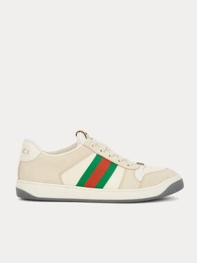Gucci Screener Suede Low-Top Beige Sneakers